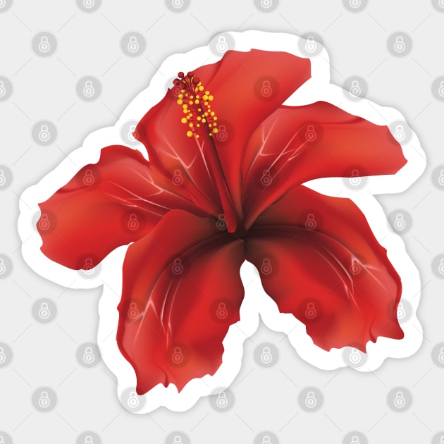 Red hibiscus Sticker by AnnArtshock